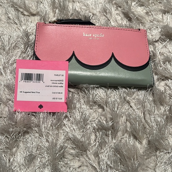Kate Spade Pink and Green Scallop Wallet - Picture 6 of 6